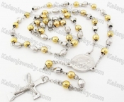 Steel Beads Chain with Cross Necklace KJN750007