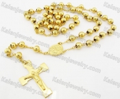 Steel Beads Chain with Cross Necklace KJN750008