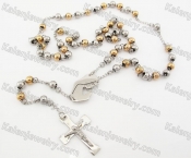 Steel Beads Chain with Cross Necklace KJN750011