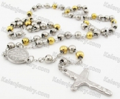 Steel Beads Chain with Cross Necklace KJN750012