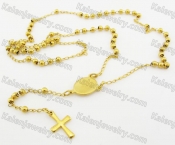 Steel Beads Chain with Cross Necklace KJN750016