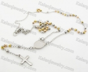Steel Beads Chain with Cross Necklace KJN750017