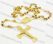 Steel Beads Chain with Cross Necklace KJN750018