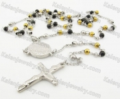 Steel Beads Chain with Cross Necklace KJN750022