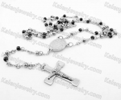 Steel Beads Chain with Cross Necklace KJN750023