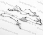 Steel Beads Chain with Cross Necklace KJN750026