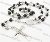 Steel Beads Chain with Cross Necklace KJN750029