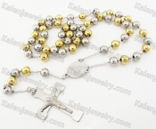 Steel Beads Chain with Cross Necklace KJN750031