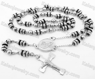 Steel Beads Chain with Cross Necklace KJN750037