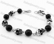 Stainless Steel Bead and Skull Bracelet KJB170271