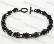 Black Stainless Steel Skull Bracelet KJB170289