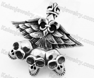 Stainless Steel Skull Pendant KJP370076