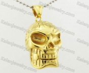 Gold Plating Stainless Steel Skull Pendant KJP780012
