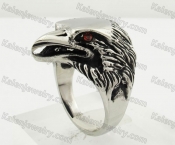 Stainless Steel Red Zircon Eyes Eagle Ring KJR350354