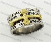 Stainless Steel Gold Cross Ring KJR350359