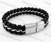 High Polishing Magnetic Clasp Leather Bracelet KJB790001