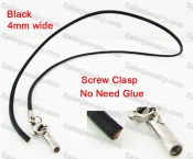 Steel Screw Clasp Leather Chain Necklace KJN790001