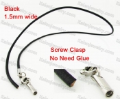 Steel Screw Clasp Leather Chain Necklace KJN790005