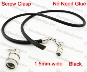 Steel Screw Clasp Leather Chain Necklace KJN790013