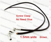 Steel Screw Clasp Leather Chain Necklace KJN790019