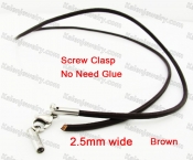 Steel Screw Clasp Leather Chain Necklace KJN790021