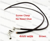 Steel Screw Clasp Leather Chain Necklace KJN790023