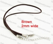 Steel Clasp Leather Necklace KJN790038