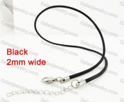 Steel Clasp Leather Necklace KJN790044