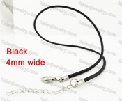 Steel Clasp Leather Necklace KJN790047