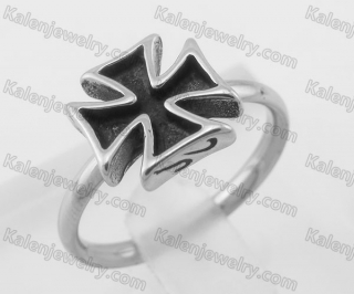 Stainless Steel Iron Cross Ring For Girls KJB490001