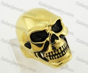 Big Gold Plating Stainless Steel Skull Ring KJR550074