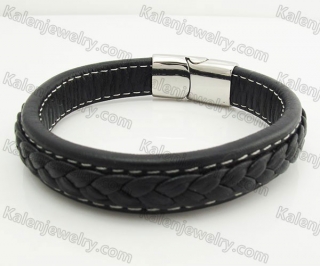 Stainless Steel Leather Bracelet KJB490004