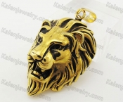 Gold Stainless Steel Lion Head Pendant KJR010181