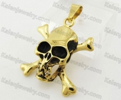 Gold Stainless Steel Skull Pendant KJR010182