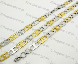 Steel Bracelet and Necklace Set KJS750058