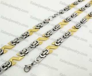 Steel Bracelet and Necklace Set KJS750065