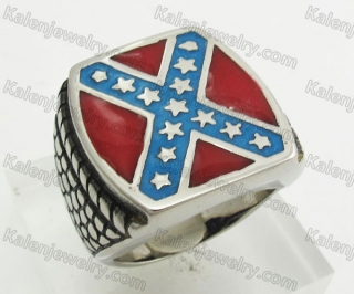 Size 8 to 15 Confederate Flag Ring KJR350388