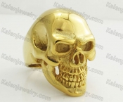 Gold Plating Stainless Steel Skull Ring KJR350394