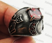 Stainless Steel Red Zircon Ring KJR350400