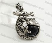 Stainless Steel Black Bead Dragon Pendant KJP570104