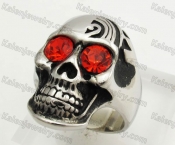 Stainless Steel Red Eyes Skull Ring KJR330196
