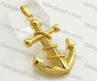 Gold Stainless Steel Anchor Pendant KJP051420