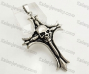 Stainless Steel Skull Cross Pendant KJP051433