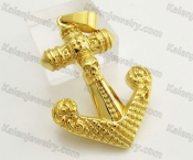 Gold Stainless Steel Anchor Pendant KJP051434