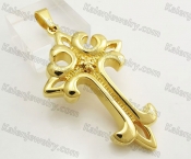 Gold Plating Stainless Steel Cross Pendant KJP051438