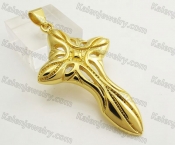 Gold Plating Stainless Steel Cross Pendant KJP051440