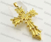 Gold Plating Stainless Steel Cross Pendant KJP051442