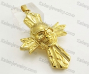 Gold Plating Stainless Steel Skull Pendant KJP051452
