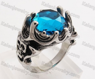 Stainless Steel Blue Stone Ring KJR350417