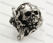 Stainless Steel Skull Musketeer Ring KJR350434